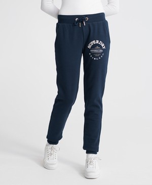 Superdry Applique Serif Loopback Női Sportruházat Sötétkék | HMOIJ9837